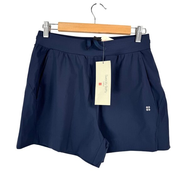 Sweaty Betty Explorer 3.5" Shorts athleisure hiking camping navy outdoor sz‎ 6 - Picture 1 of 7